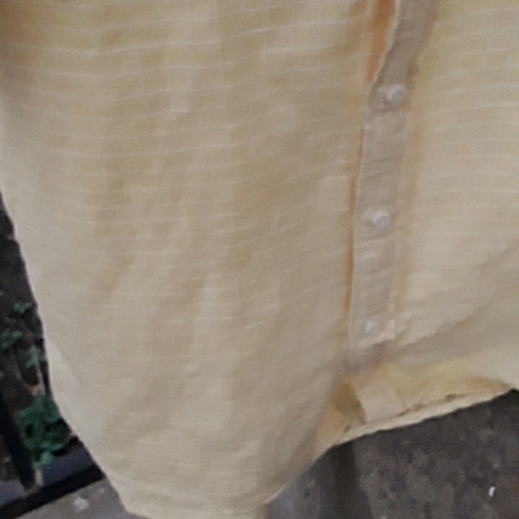 ORVIS Yellow Linen & Cotton Men's Casual Short-Sleeve Shirt Large - Picture 4 of 10